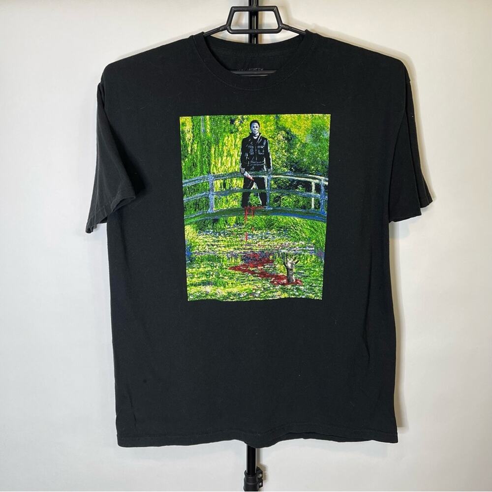 Halloween Michael Myers Black Short Sleeve Shirt Size XL Men’s